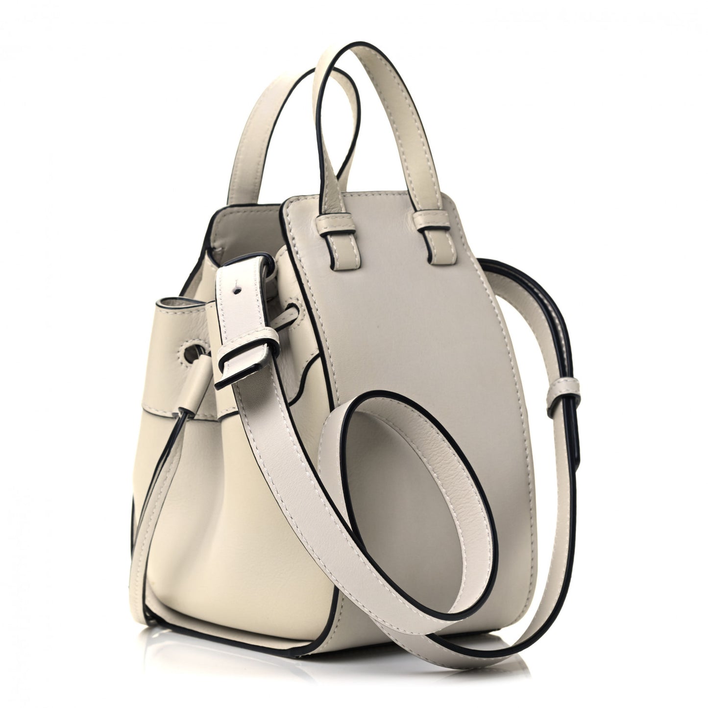 Grained Calfskin Mini Hammock Shoulder Bag Soft White