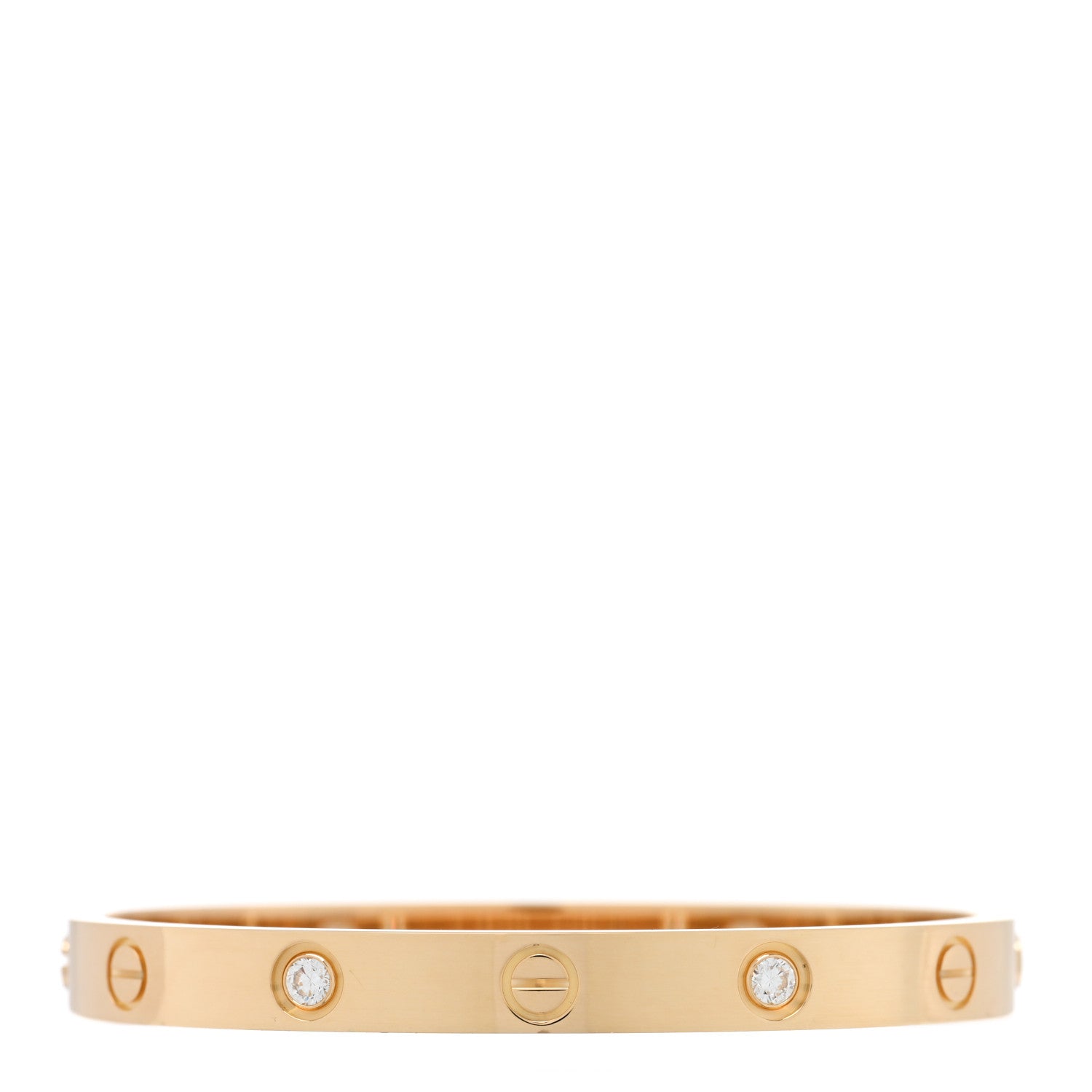 Cartier 18K Yellow Gold 4 Diamond LOVE Bracelet 16 2 of 7
