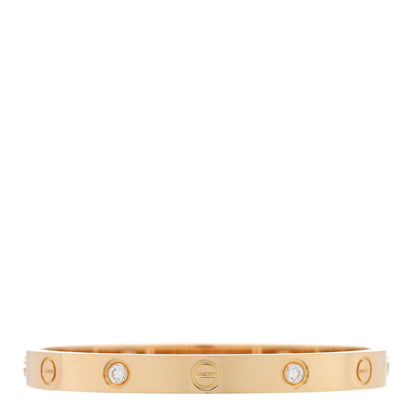Cartier 18K Yellow Gold 4 Diamond LOVE Bracelet 16 2 of 7