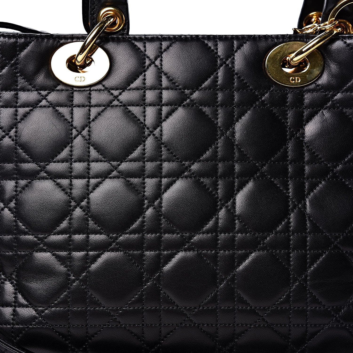 Christian Dior Lambskin Cannage Medium Lady Dior Black 11 of 11