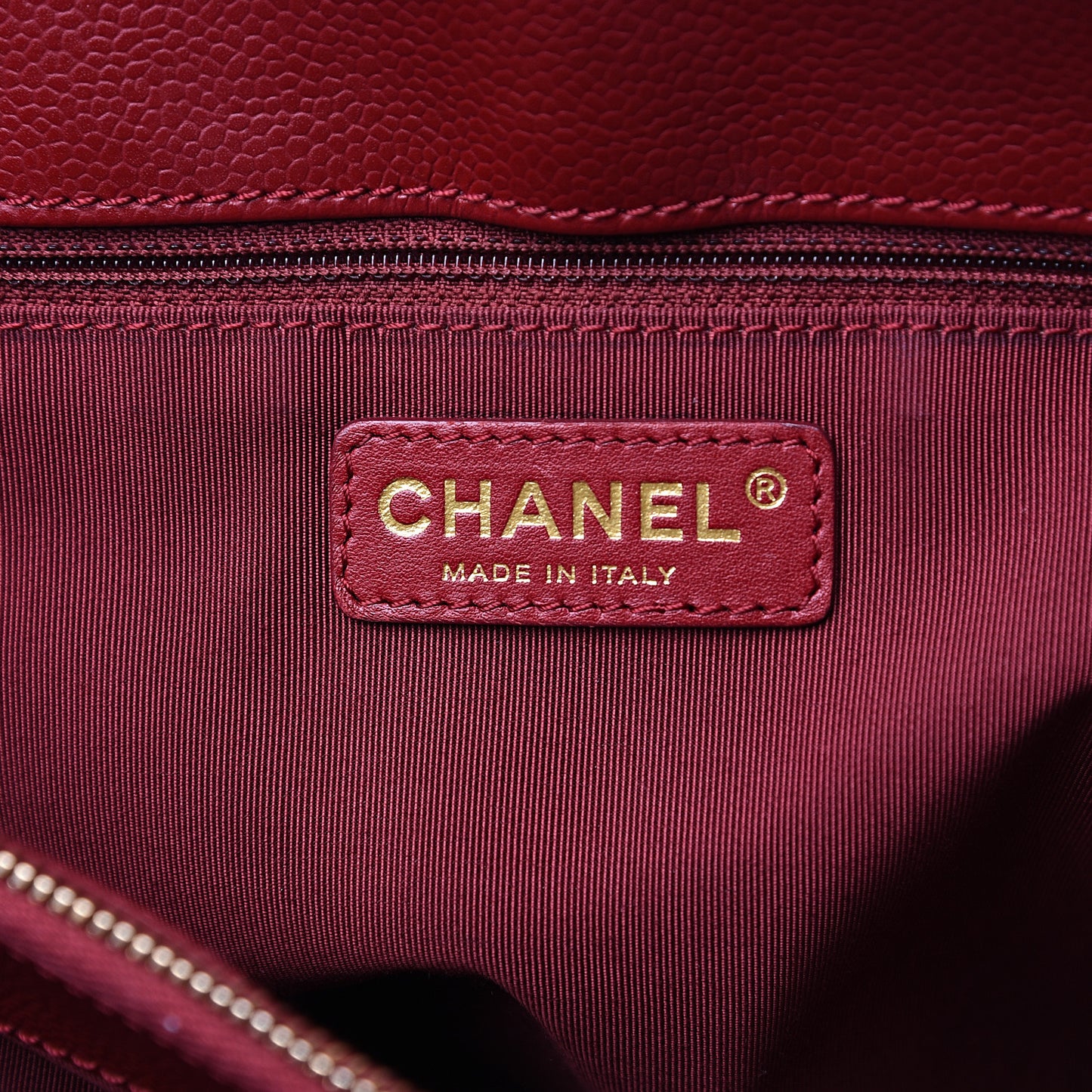 Caviar Quilted Grand Shopping Tote GST Dark Red