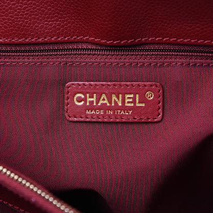 Chanel Caviar Quilted Grand Shopping Tote GST Dark Red 5 of 13