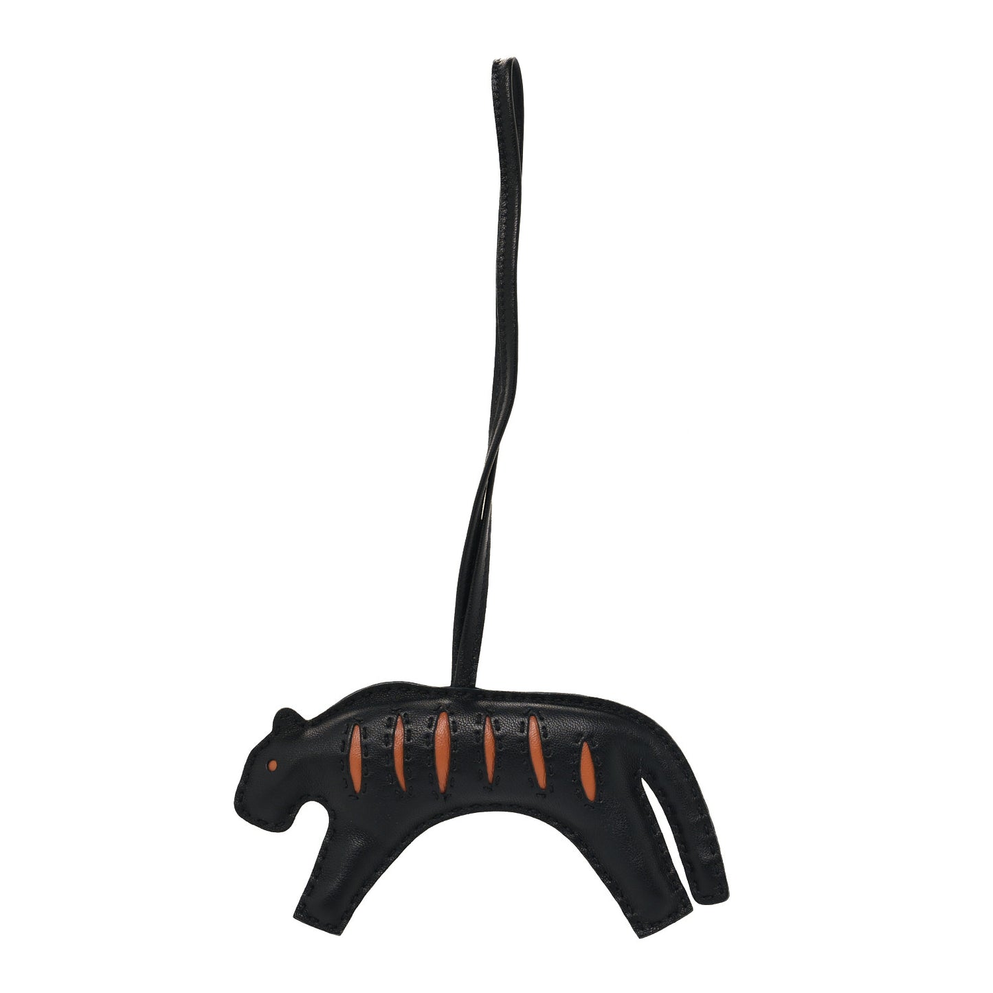 Milo Lambskin Rooroo Bag Charm Black Gold