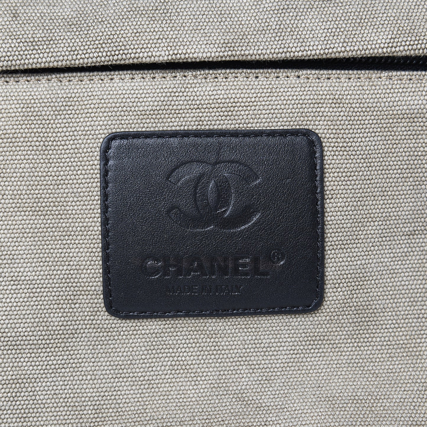 Washed Toile Calfskin Quilted Trolley Beige Black