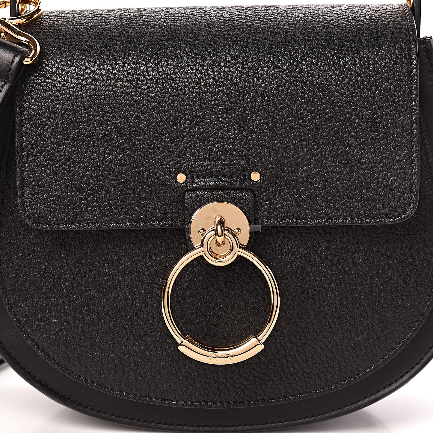 Grained Calfskin Large Tess Bag Black