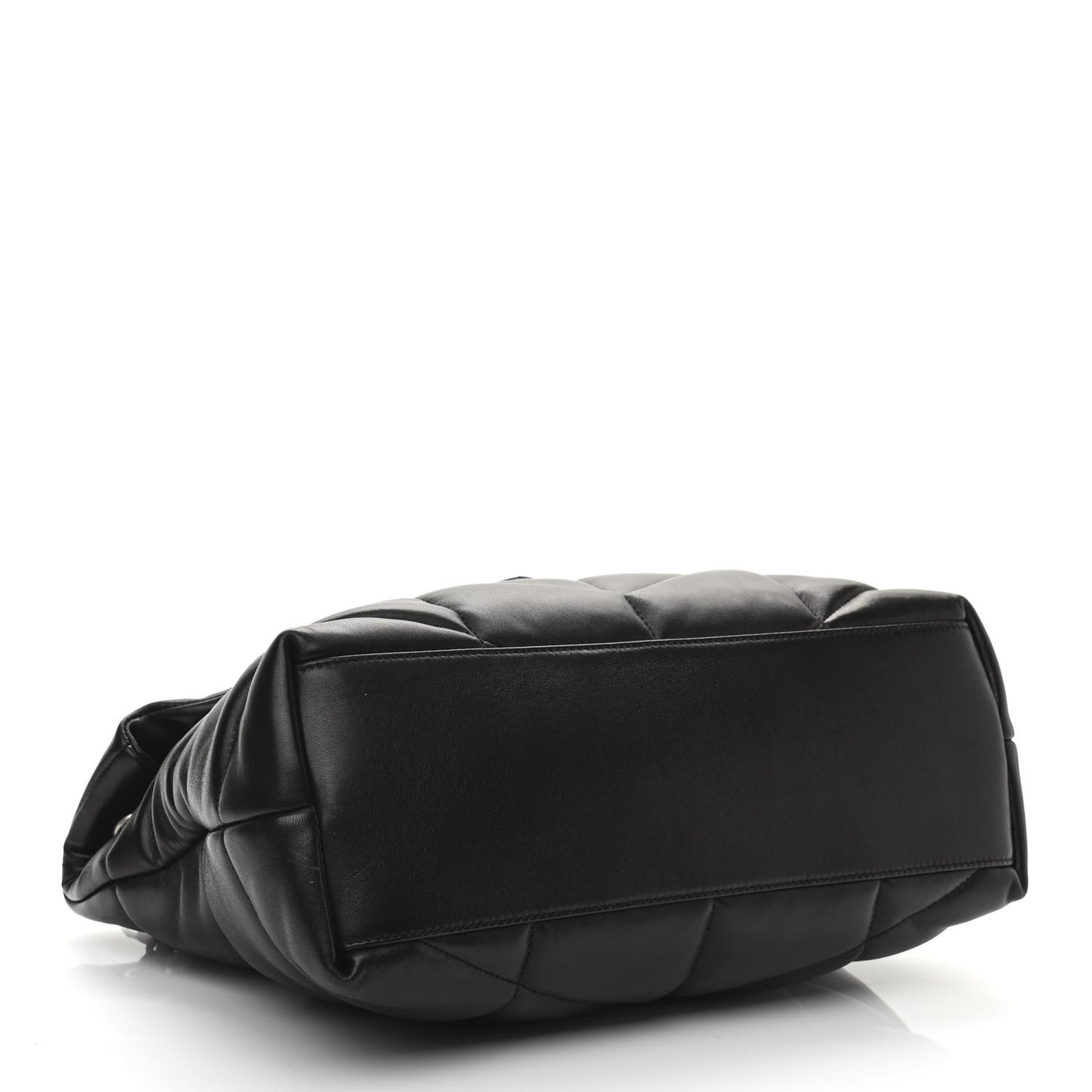 Lambskin Quilted Medium Loulou Puffer Monogram Chain Satchel Black