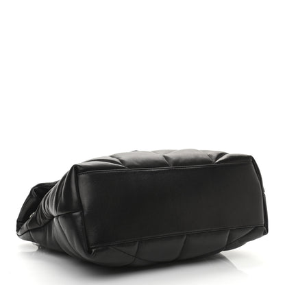 Saint Laurent Lambskin Quilted Medium Loulou Puffer Monogram Chain Satchel Black 4 of 10