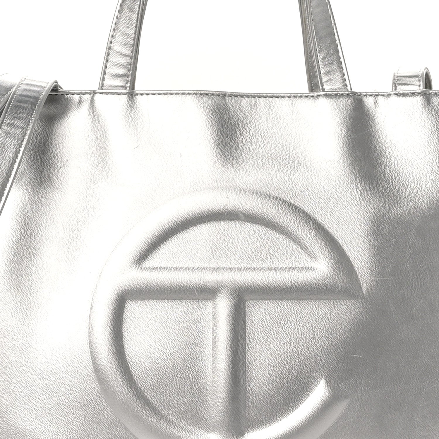 Telfar Metallic Vegan Leather Medium Shopping Bag Silver 6 of 12