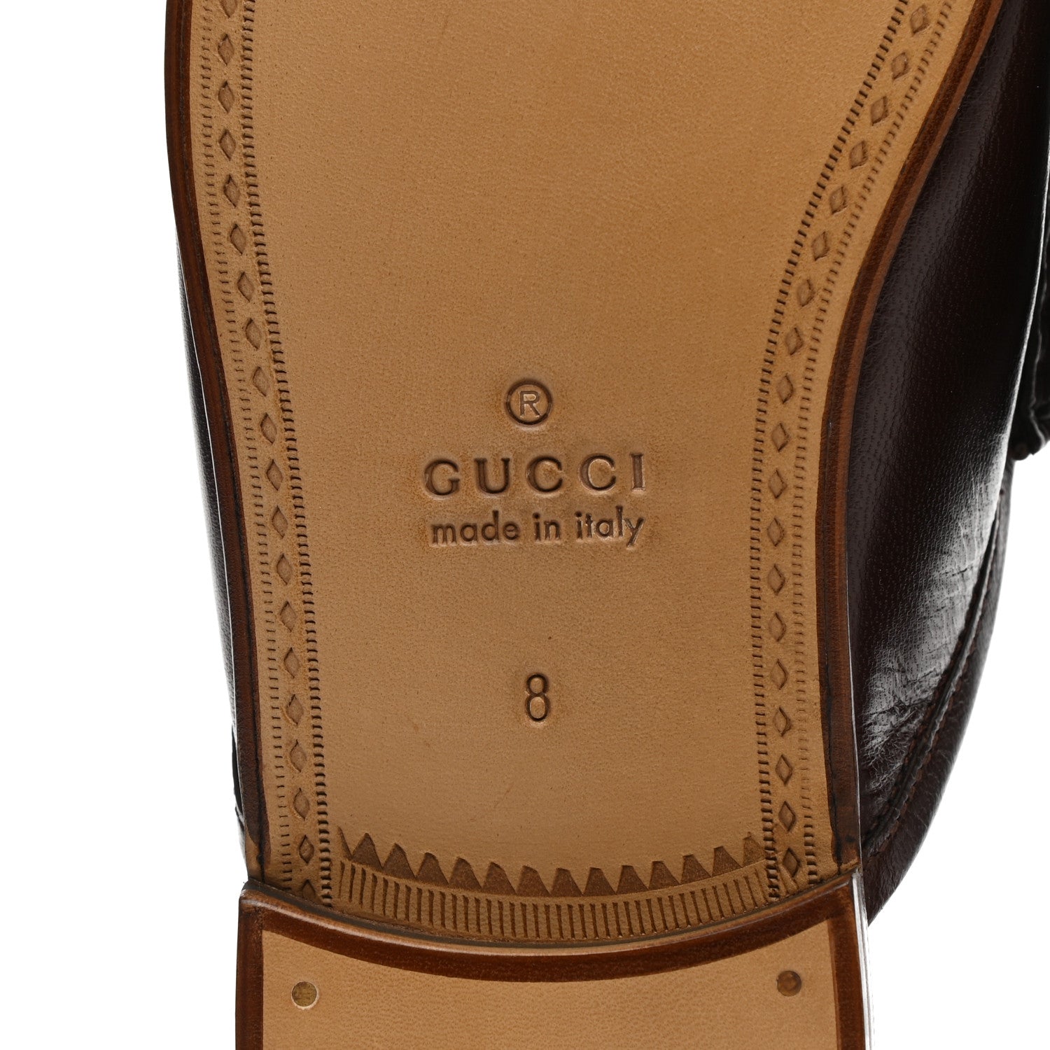 Gucci Goatskin Mens Horsebit Slippers 8 Brown 6 of 9