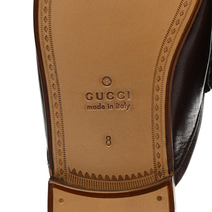 Gucci Goatskin Mens Horsebit Slippers 8 Brown 6 of 9