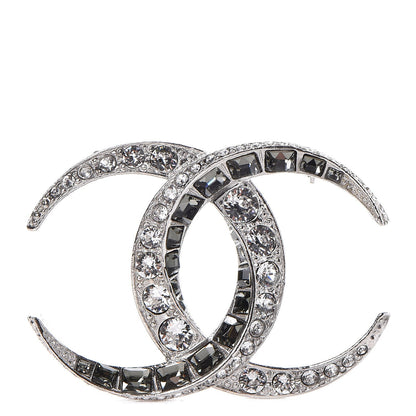 Chanel Baguette Crystal CC Brooch Silver 1 of 4