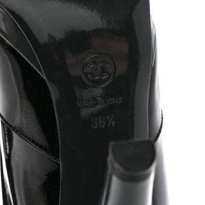 Chanel Patent Calfskin Cap Toe Ankle Boots 38.5 Black 6 of 14