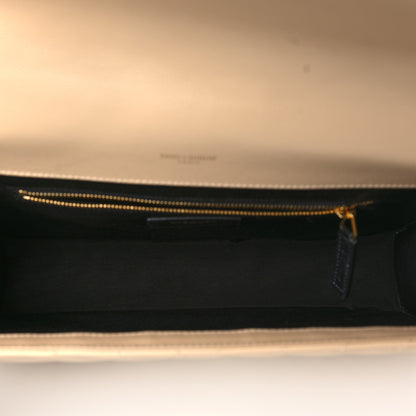Saint Laurent Grain De Poudre Matelasse Large Monogram Satchel Nude Powder 5 of 10