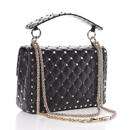 Valentino Garavani Lambskin Medium Rockstud Spike Shoulder Bag Black 3 of 10
