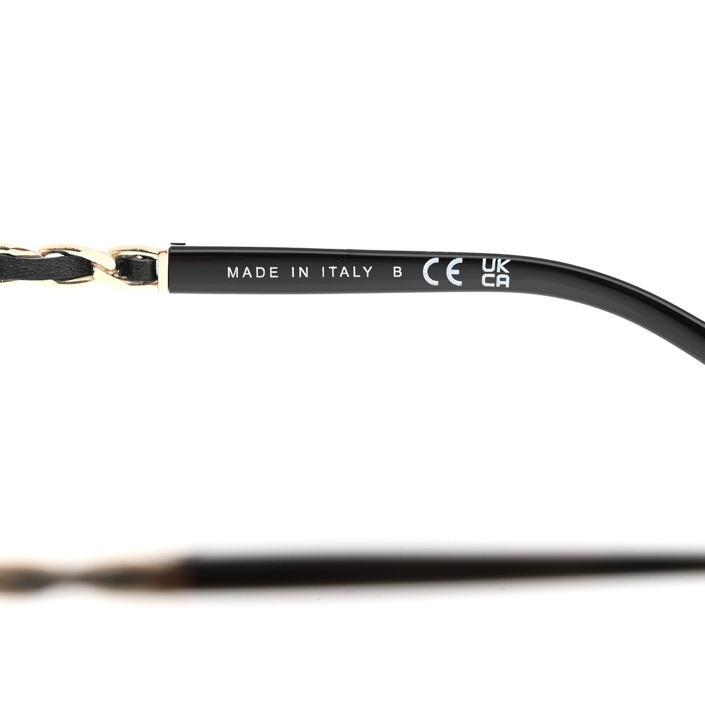 Acetate Lambskin Chain Square Sunglasses 5210-Q-A Black