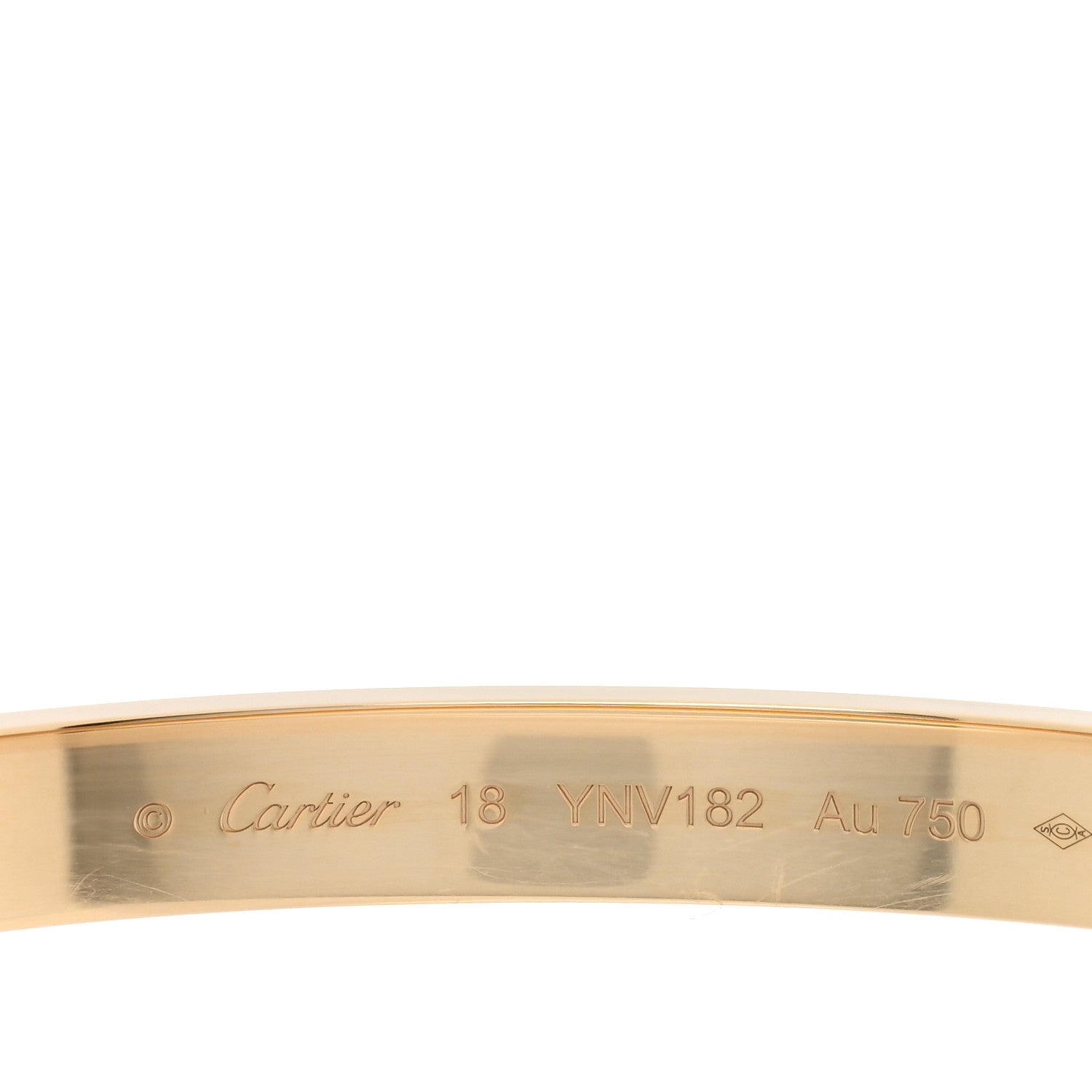 Cartier 18K Yellow Gold Brushed Finish LOVE Bracelet 18 3 of 7