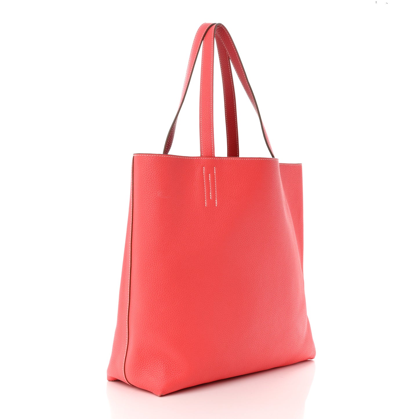 Taurillon Clemence Double Sens 45 Reversible Tote Rouge Casaque Rose Jaipur