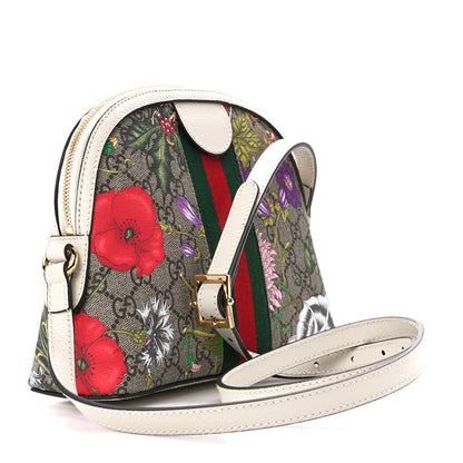 Gucci GG Supreme Monogram Flora Web GG Small Ophidia Dome Shoulder Bag White 3 of 12