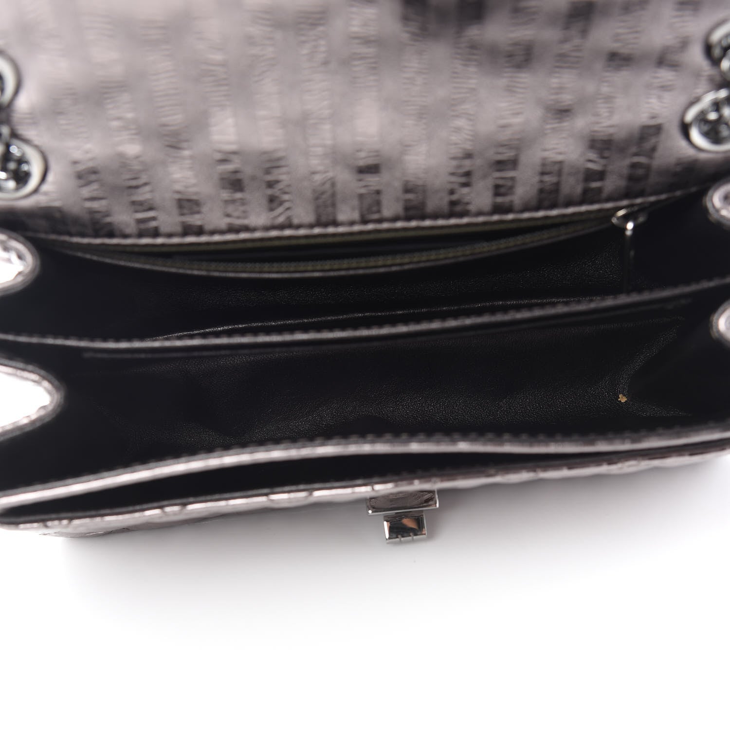 Chanel Metallic Aged Calfskin Striped Accordion Reissue 2.55 Flap Dark Silver 5 of 9