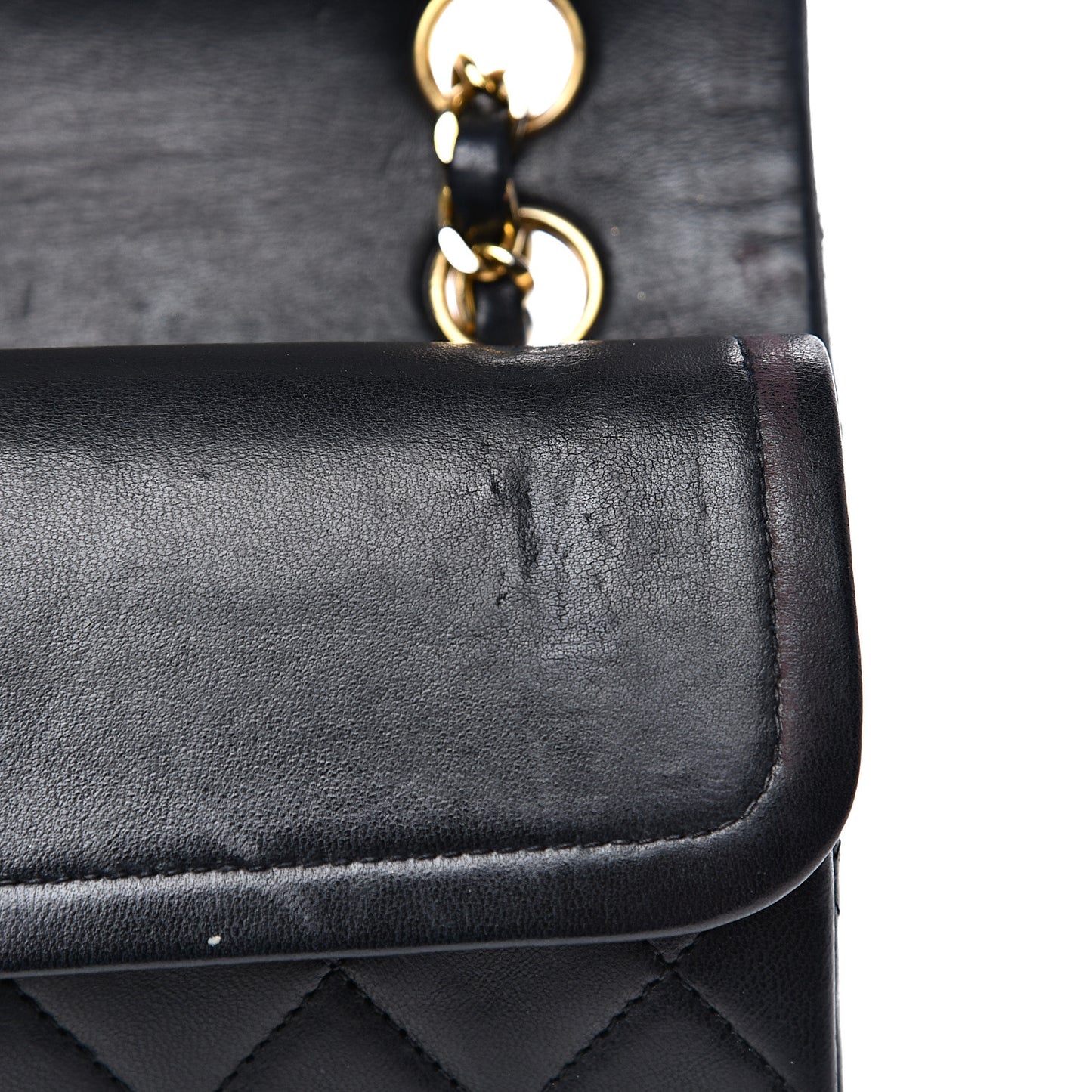 Lambskin Quilted Small Double Flap Black