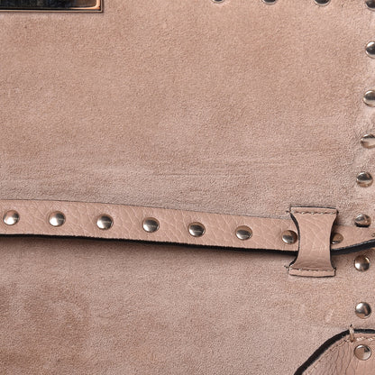 Valentino Garavani Pebbled Calfskin Medium Rockstud Flip Lock Crossbody Bag Poudre 10 of 11