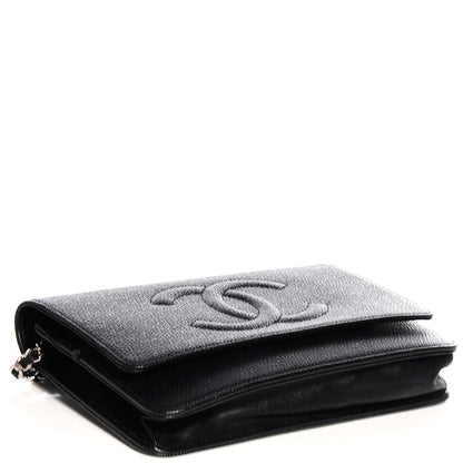 Chanel Caviar Timeless CC Wallet on Chain WOC Black 4 of 8