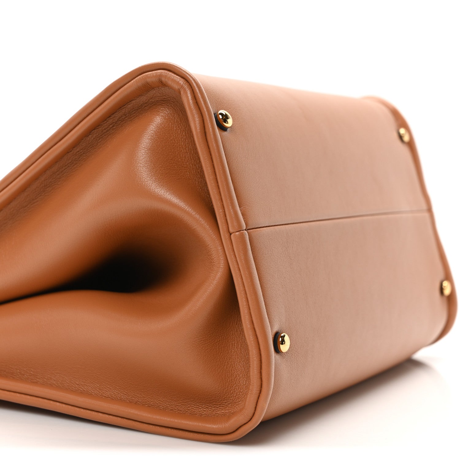 Valentino Garavani Calfskin Vlogo Locker Small Top Handle Saddle Brown 8 of 9