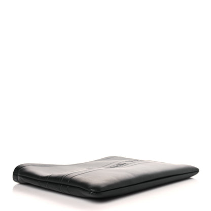 Christian Dior Calfskin Embossed Logo Zip Clutch Black 4 of 9
