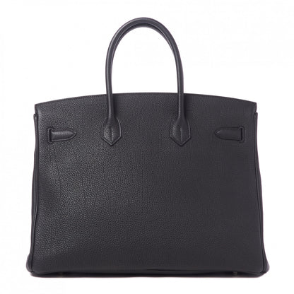 Hermes Togo Verso Birkin 35 Black Bleu Agate 3 of 31