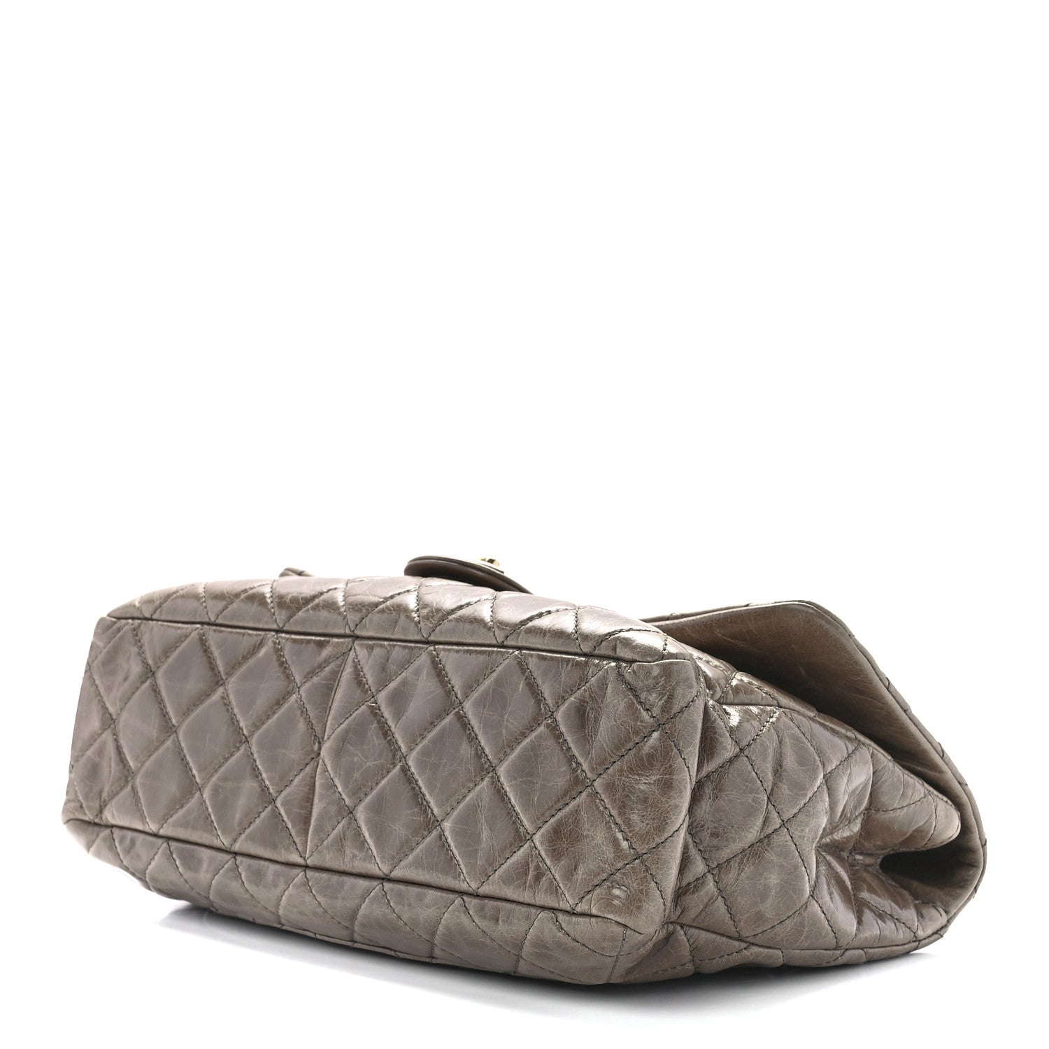 Chanel Glazed Calfskin Castle Rock Medium Flap Dark Beige 11 of 14
