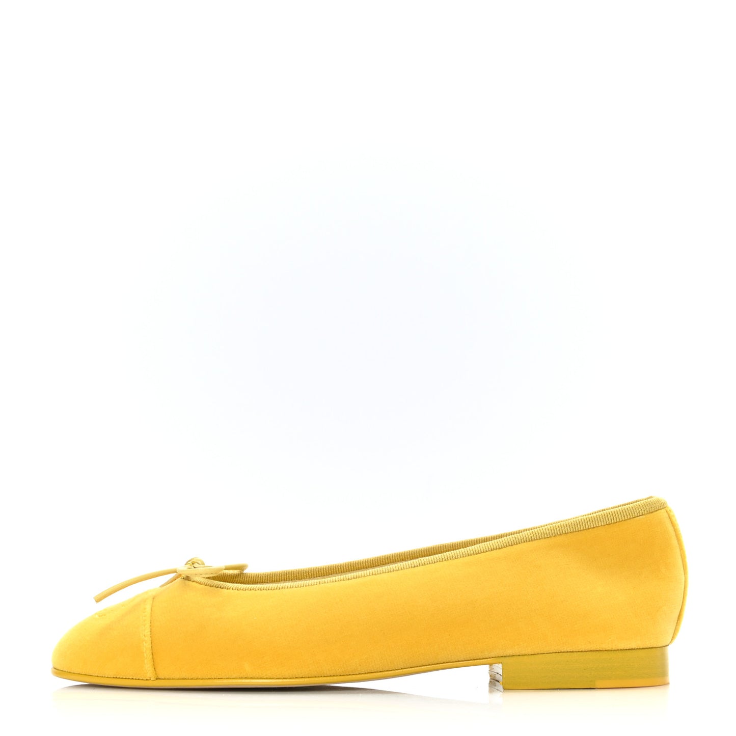 Velvet Cap Toe Ballerina Flats 37 Yellow