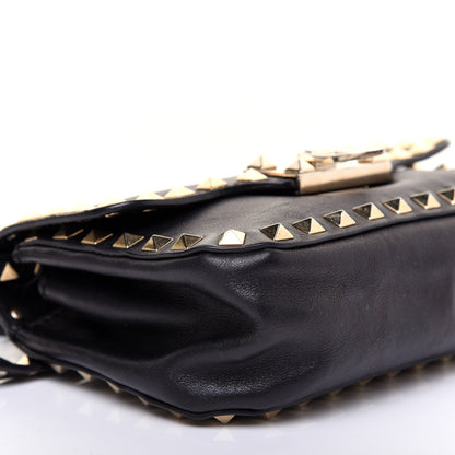 Valentino Garavani Vitello Mini Rockstud Flap Saddle Crossbody Bag Black 6 of 10