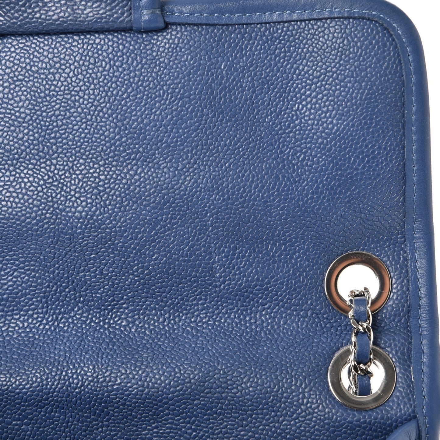 Caviar Quilted Mini French Riviera Flap Blue