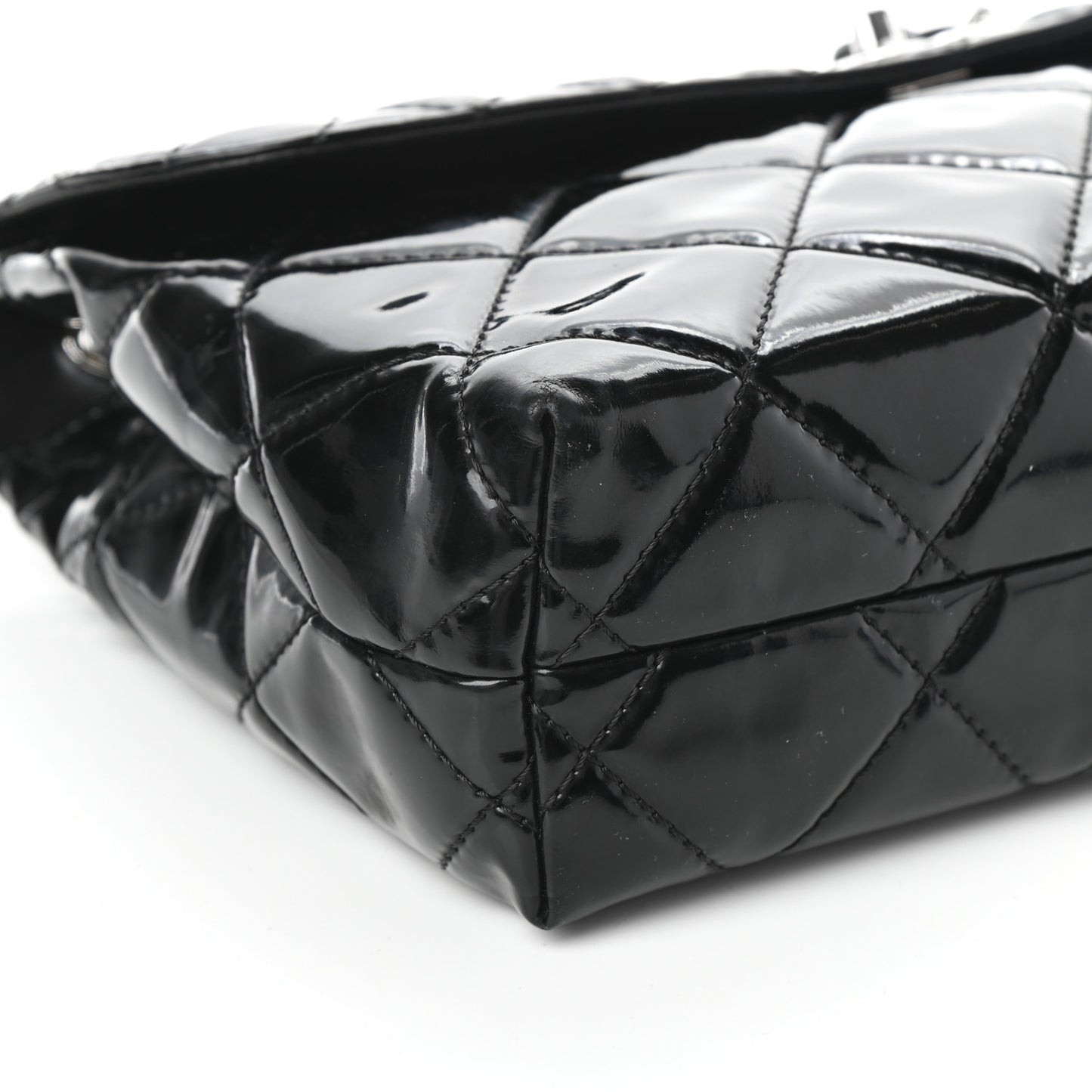 Vinyl Quilted In The Business Flap Bag Black