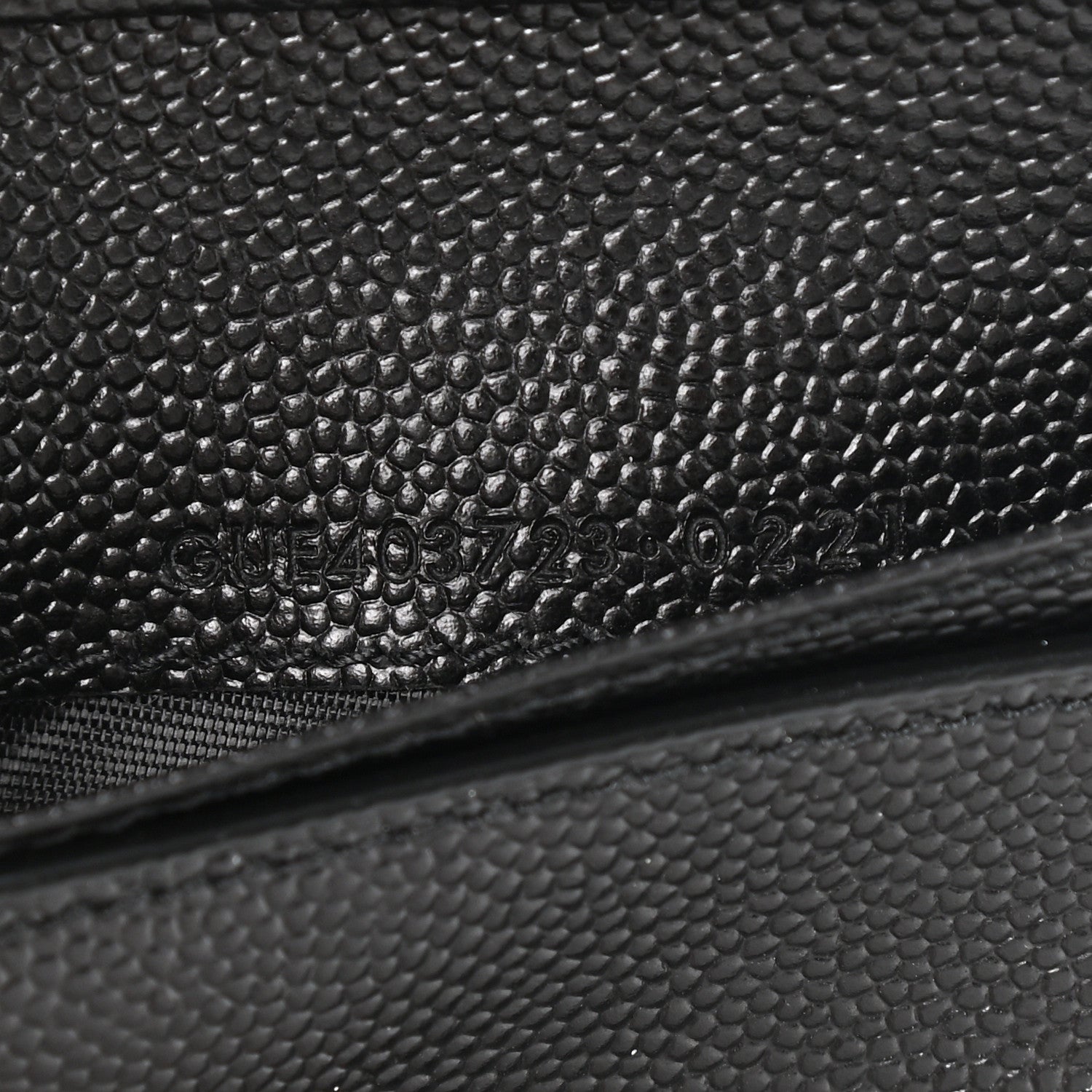 Saint Laurent Grain De Poudre Matelasse Chevron Monogram Compact Zip Around Wallet Black 8 of 9