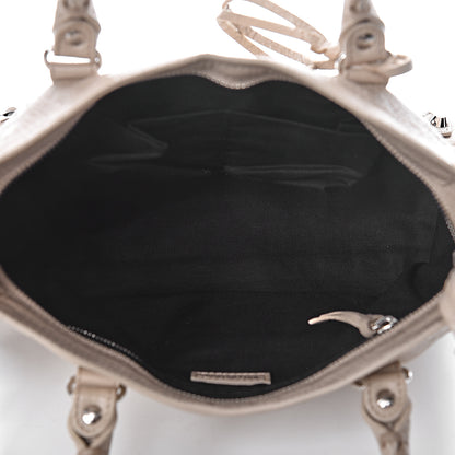 Balenciaga Agneau Classic Silver Hardware S City Logo Strap Light Beige Black 5 of 10