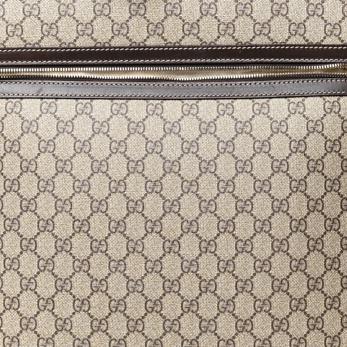 GG Supreme Monogram Selleria Calfskin Four Wheel Carry On Suitcase Beige Ebony Cocoa