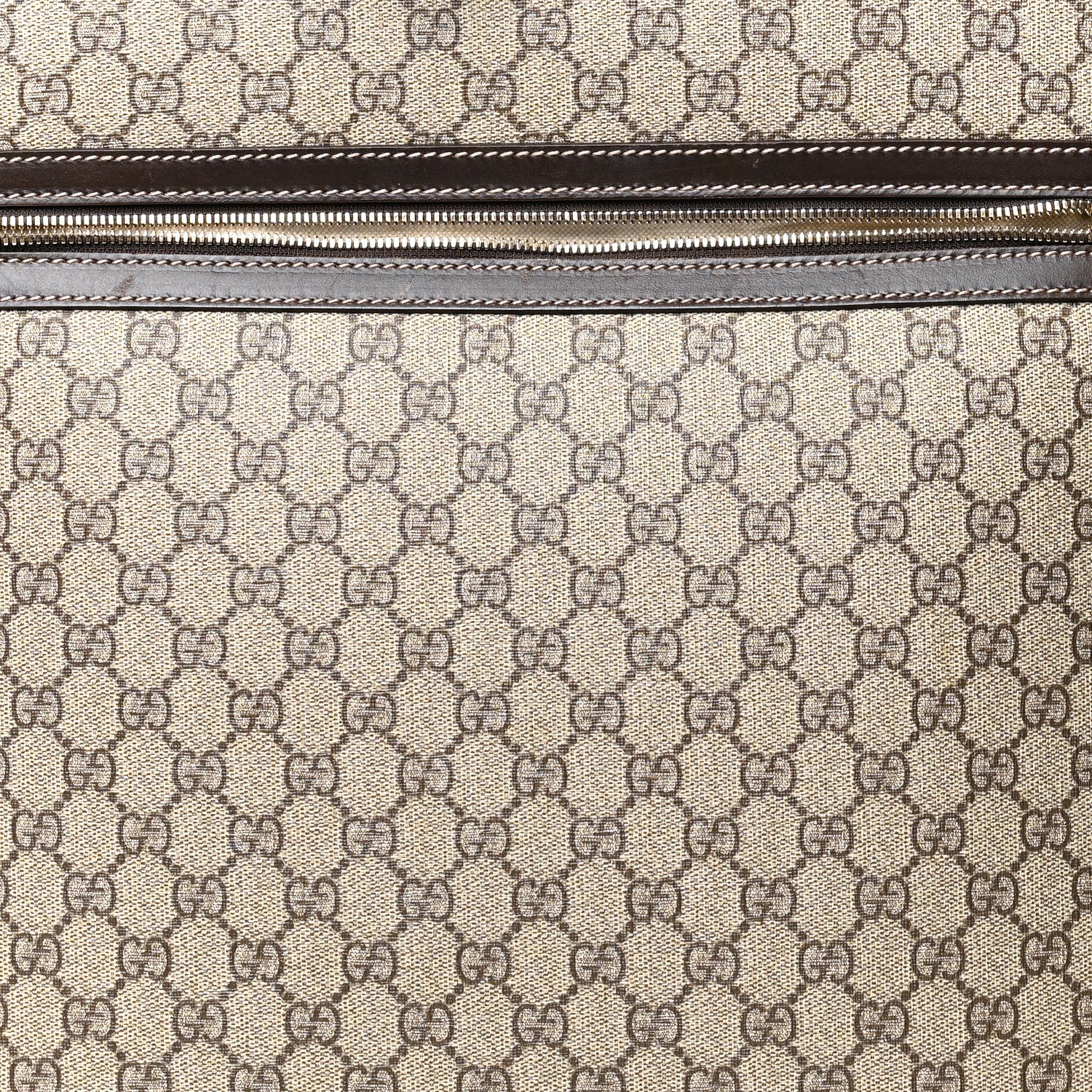 Gucci GG Supreme Monogram Selleria Calfskin Four Wheel Carry On Suitcase Beige Ebony Cocoa 7 of 14