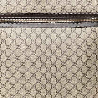 Gucci GG Supreme Monogram Selleria Calfskin Four Wheel Carry On Suitcase Beige Ebony Cocoa 7 of 14