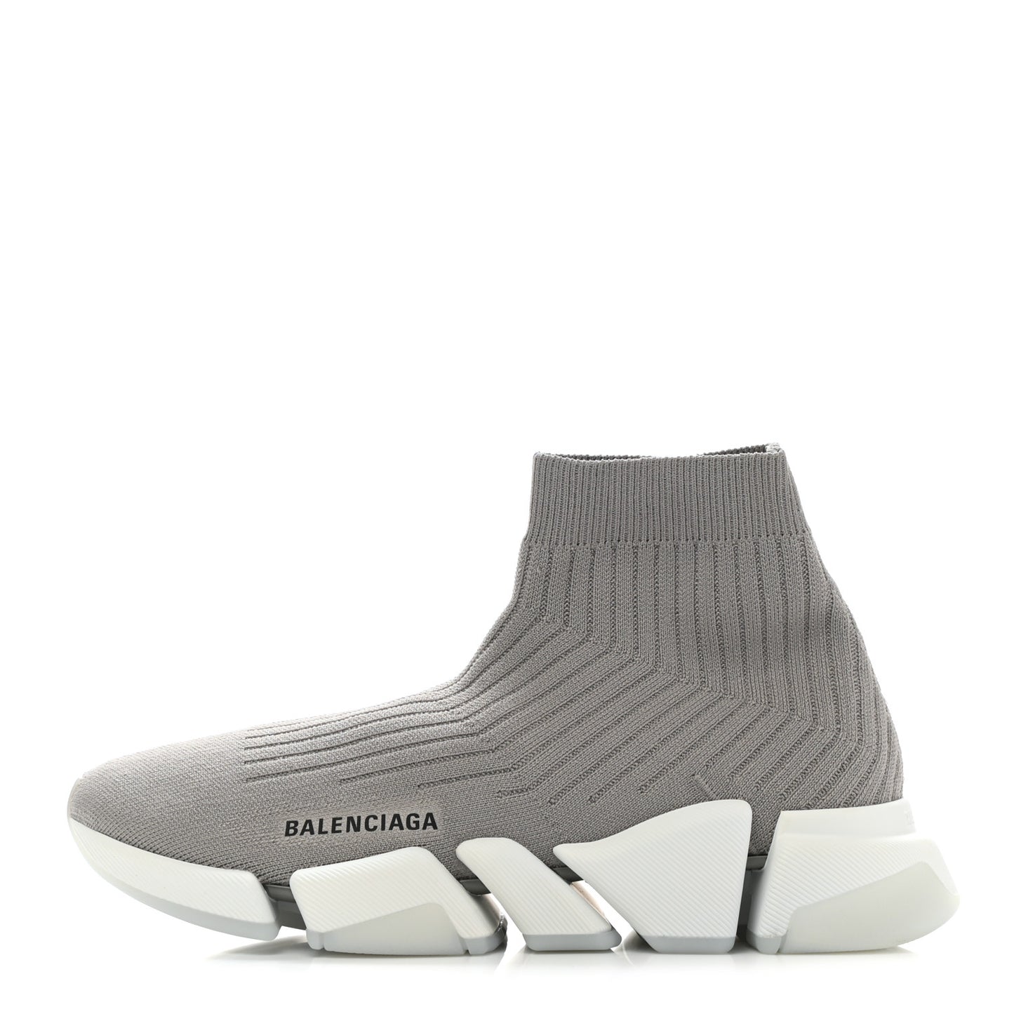 Ribbed Knit Womens Speed 2.0 Transparent Sole Sneakers 41 Baltic Grey White