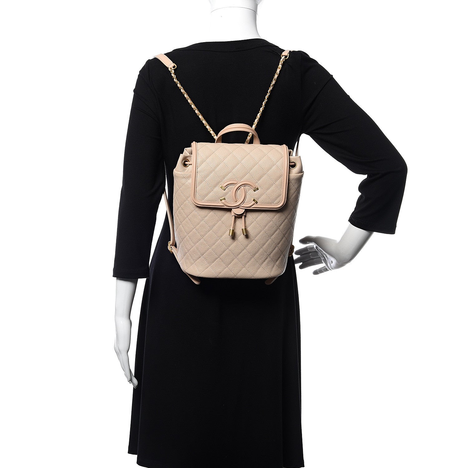 Chanel Caviar Quilted Filigree Backpack Beige 2 of 11