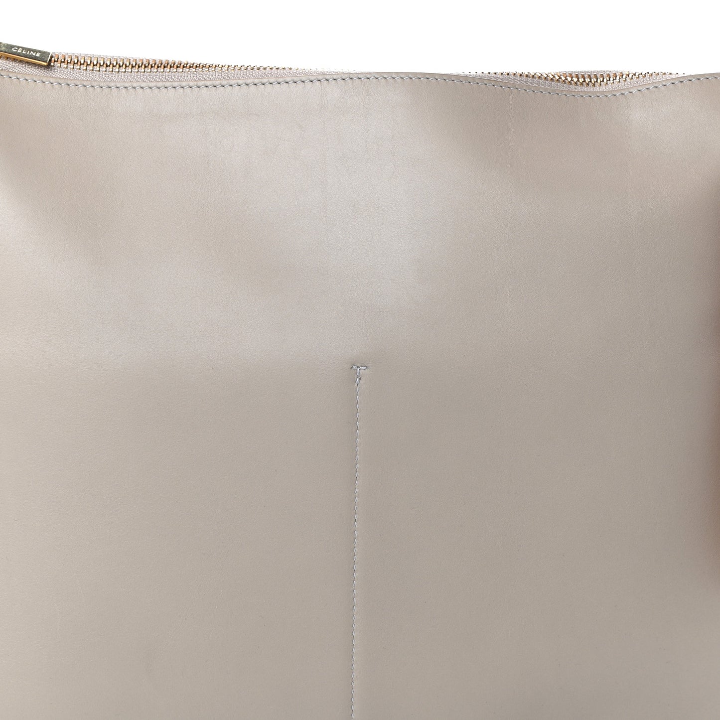 Shiny Smooth Calfskin Zipped Twisted Cabas Beige White