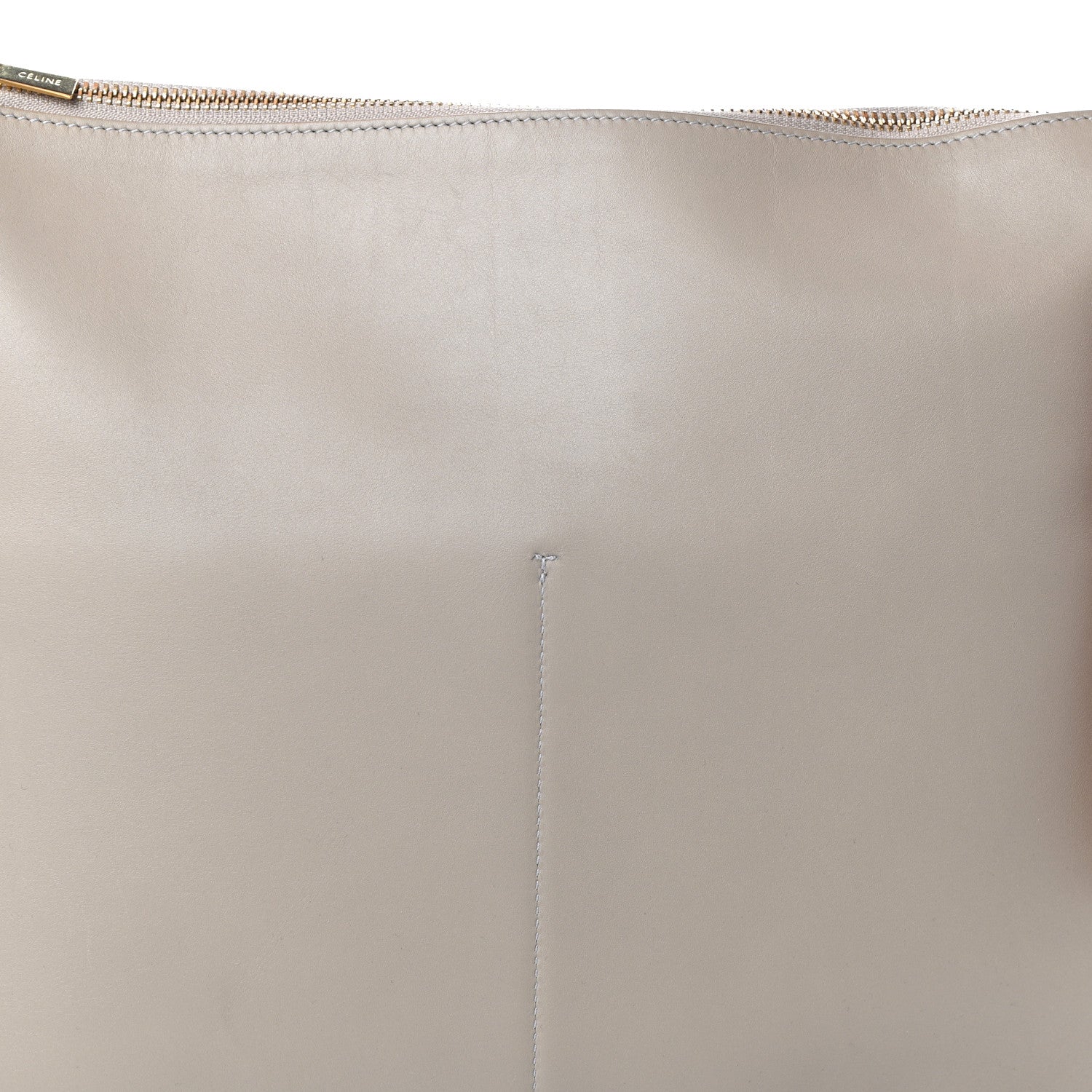 Celine Shiny Smooth Calfskin Zipped Twisted Cabas Beige White 7 of 9