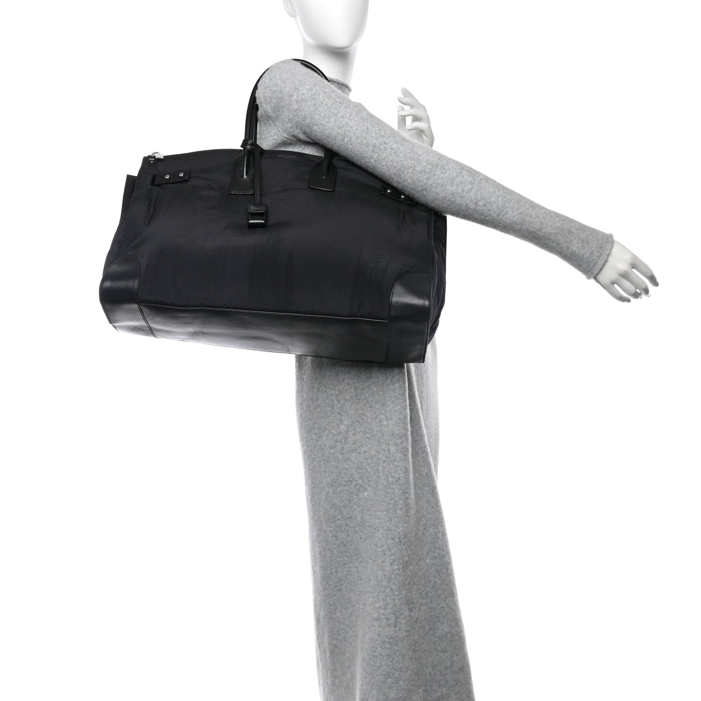 Nylon Calfskin 48H Sac De Jour Duffle Black