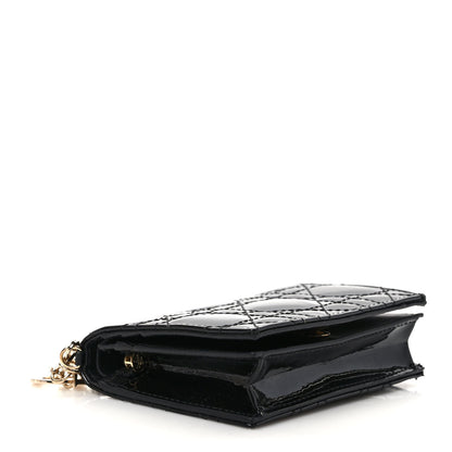 Christian Dior Patent Cannage Small Lady Dior Flap Card Holder Black 4 of 7