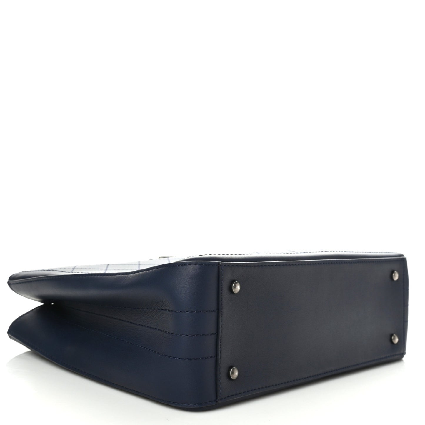 Bullskin Stitched Bi-Color Large Shopping Tote Blue