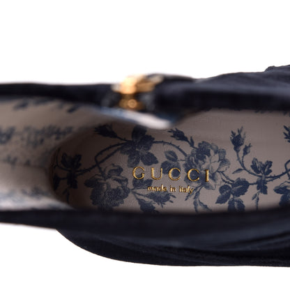Gucci Softy Velvet Malaga Kid GG Victoire 55mm Ankle Boots 39.5 Black 7 of 9