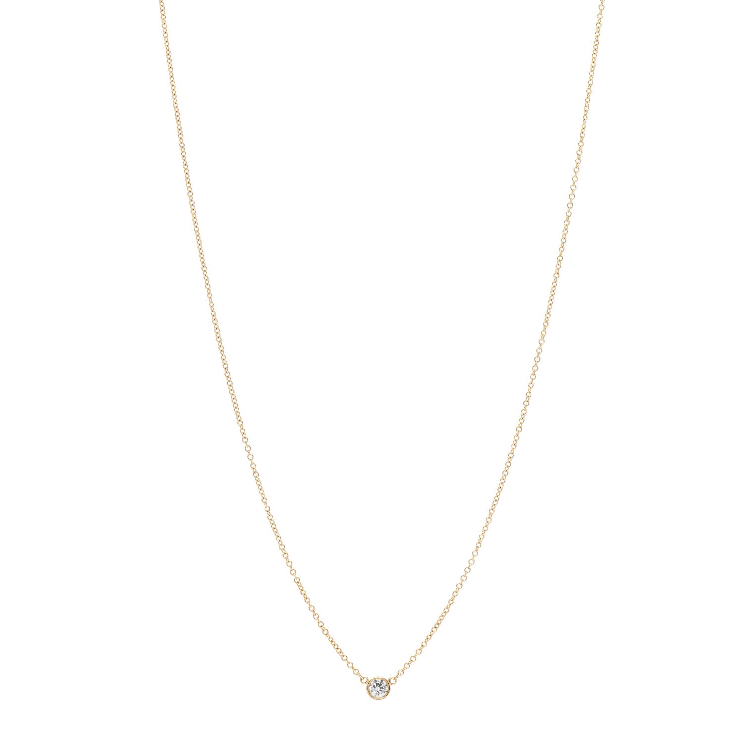 Tiffany 18K Yellow Gold Diamond .14ct Elsa Peretti Diamonds by the Yard Pendant Necklace 1 of 4