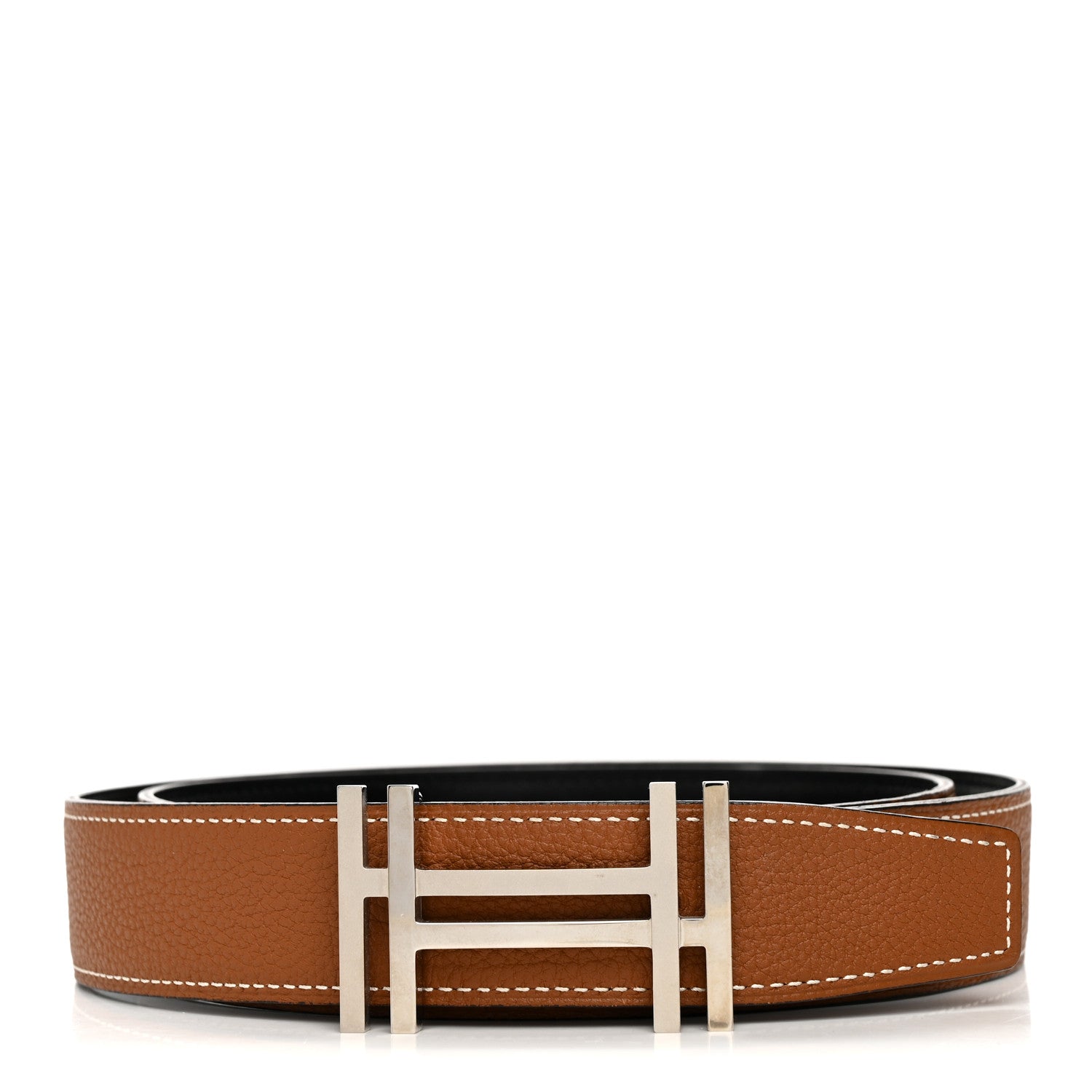 Hermes Box Togo 32mm Au Carre H Belt 90 36 Black Gold 1 of 8