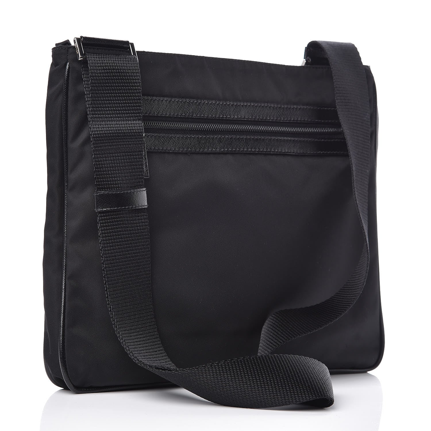 Prada Nylon Flat Messenger Bag Black 3 of 10